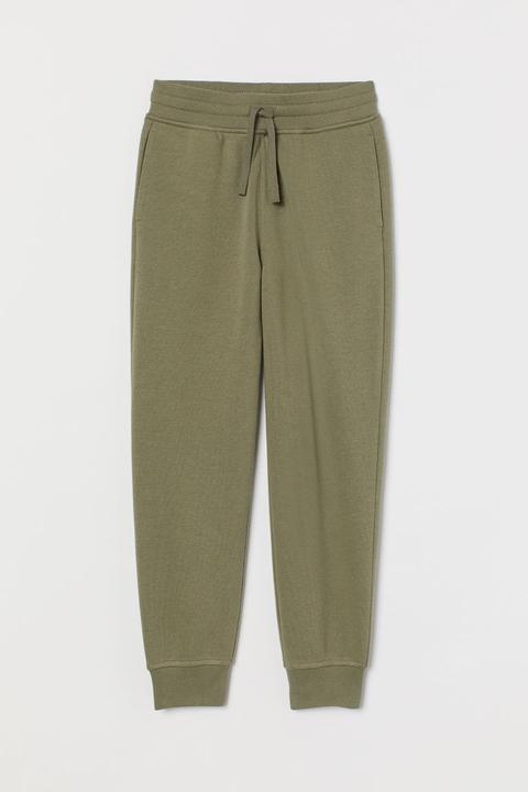 Brushed-inside Joggers - Green