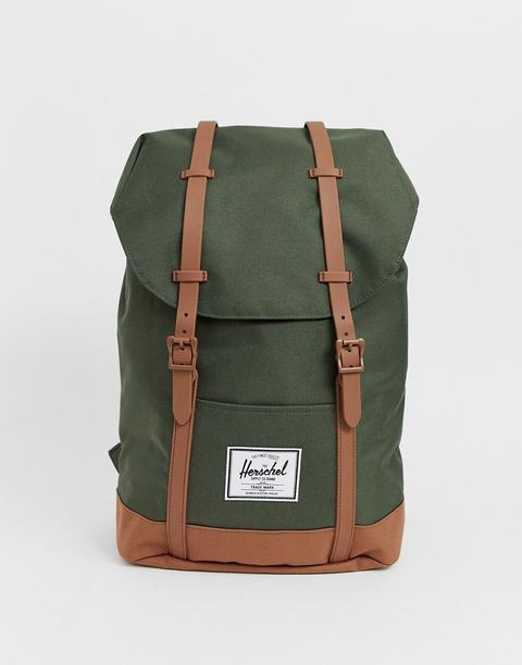 Mochila Color Caqui Con Base En Contraste Y Capacidad De 19.5 L Retreat De Herschel Supply Co