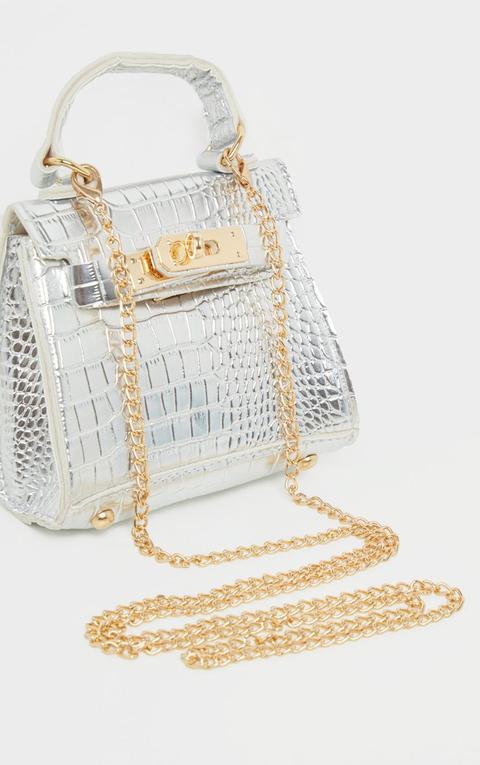 silver croc bag