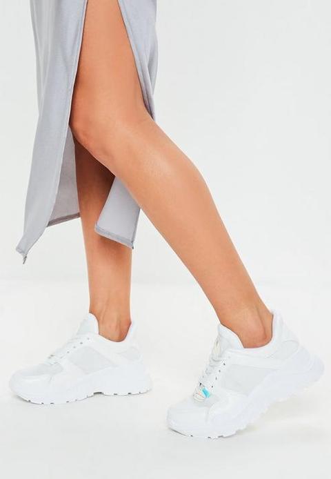 chunky sole white trainers