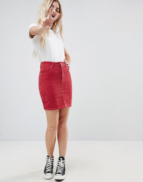 Asos Design - Gonna Originale Rosso Slavato Coordinata - Rosso