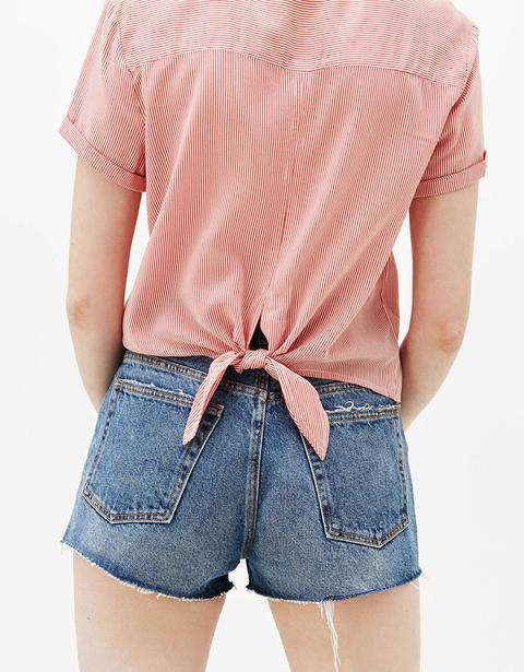 Camisa Cropped Nudo Espalda