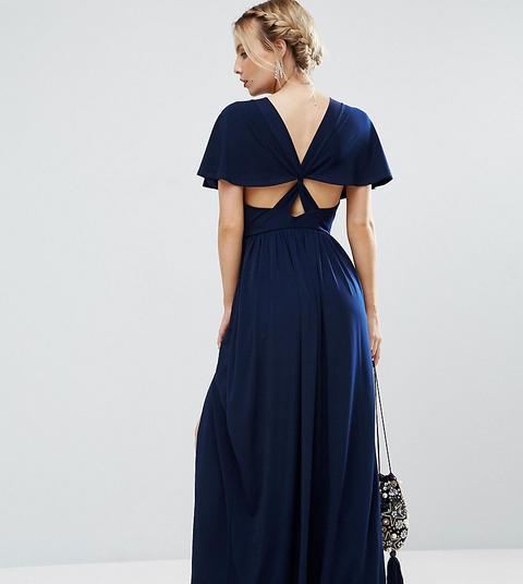 Vestido Maxi Estilo Kimono Con Espalda Cruzada Y Aberturas Laterales De Asos Petite