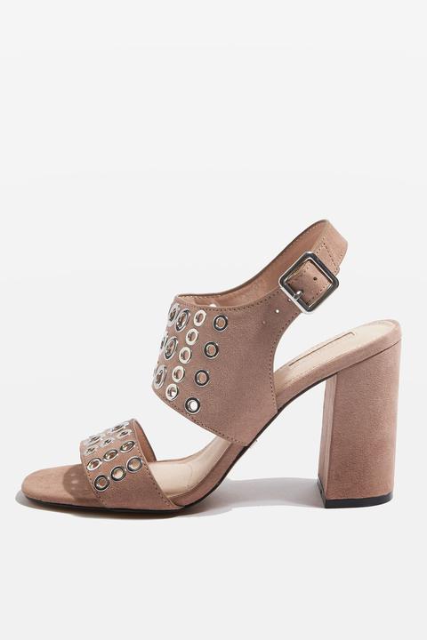 Nadia Rivet Block Heel Sandals