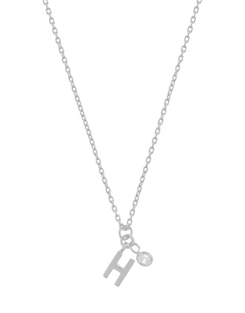 Sterling Silver Sparkle H Initial Necklace