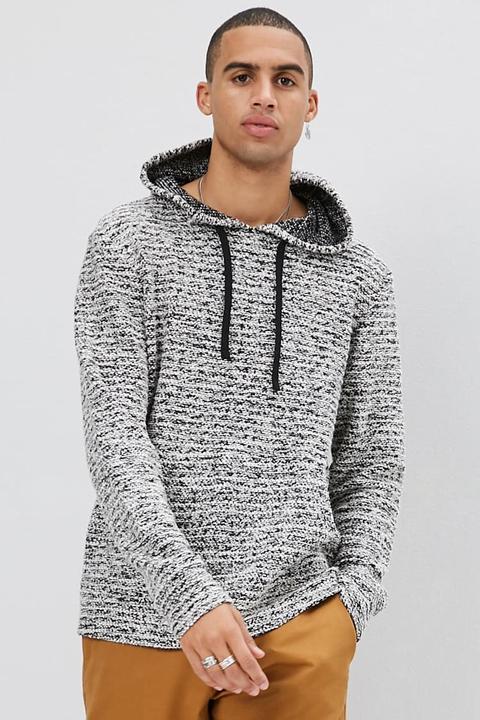 popcorn knit hoodie