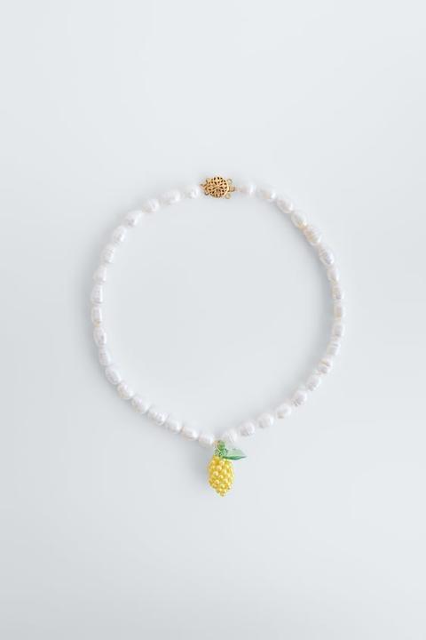 Natural Pearl Necklace With Lemon