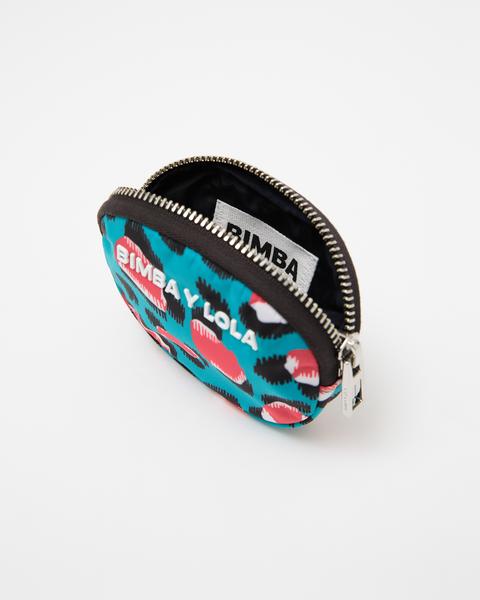 Monedero Ovalado Leopard Azul