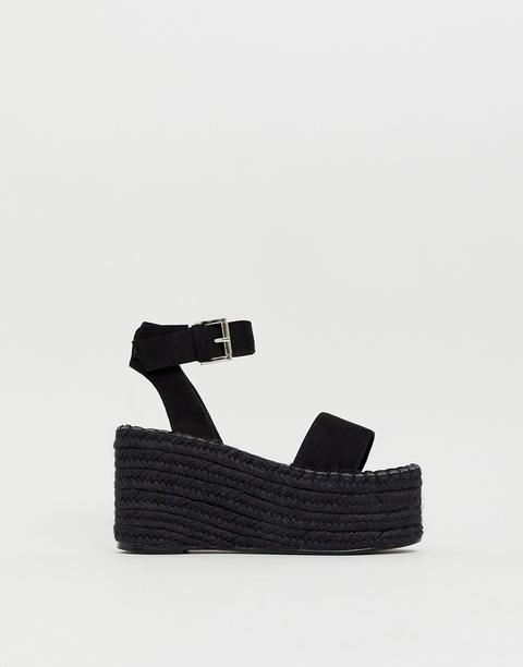 espadrille flatform sandals black
