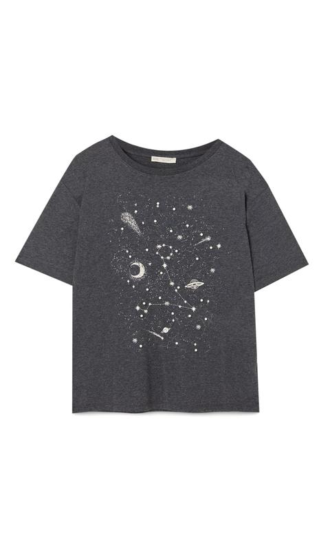 Camiseta Perlas Estampado Astral