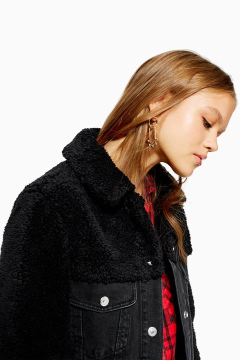 Womens Hybrid Borg Denim Jacket 