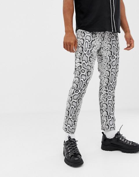 Asos Design - Jean Skinny En Similicuir Effet Serpent