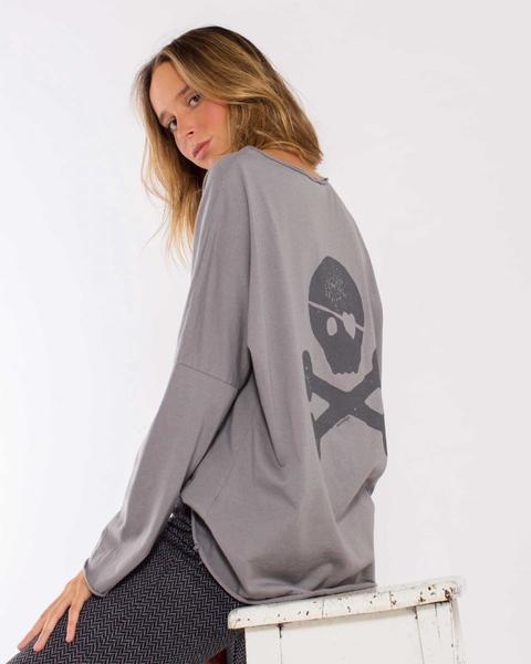 Camiseta Oversize Calavera Gris