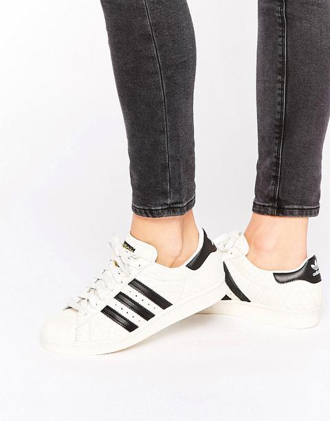 Adidas Originals - Superstar - Scarpe Da Ginnastica Bianche E Nere Effetto Pelle Di Serpente - Bianco