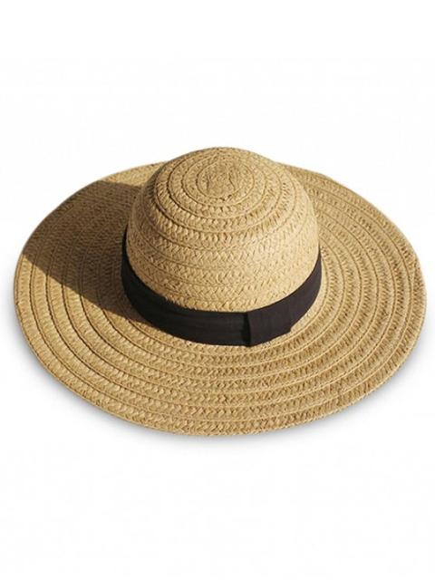 Sombrero De Playa De Ganchillo Ancho Black Tan