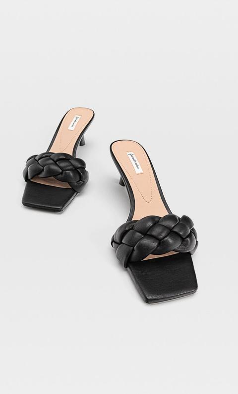 Heeled sandals with padded braid detail hot sale