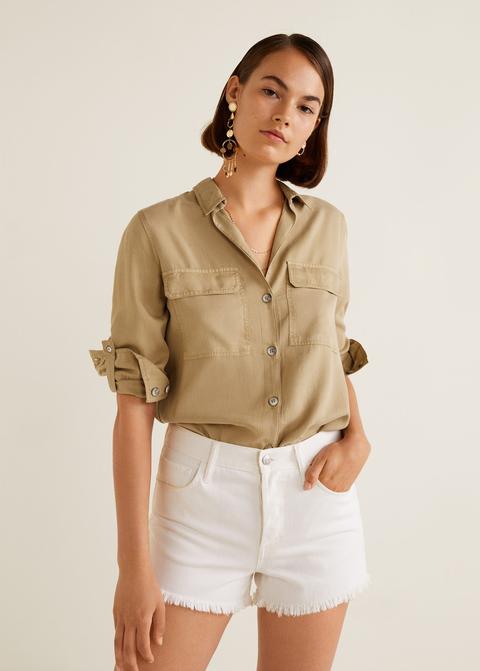 camisa blanca mango outlet