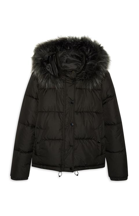 black padded coat primark