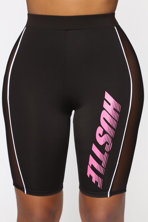 pink mesh biker shorts
