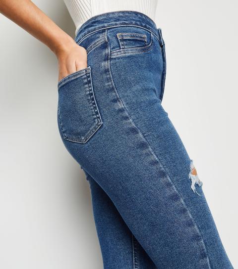 tall blue ripped jeans
