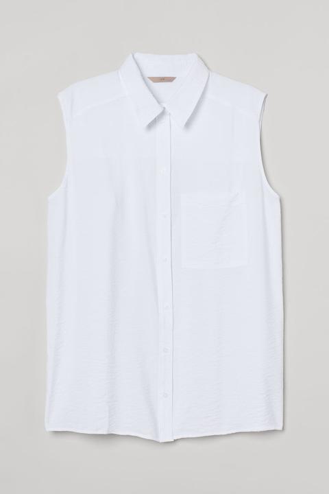 H & M+ Camisa Sin Mangas - Blanco