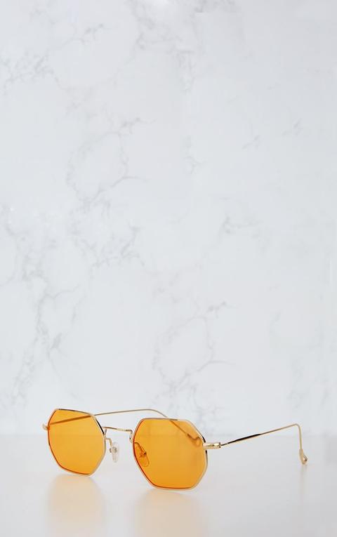 Orange hexagon glasses Clearance