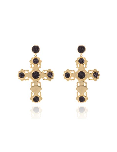 Pendientes Lavani Cross Negro