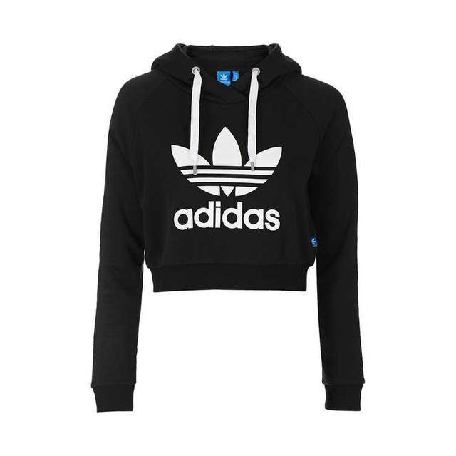 black adidas cropped hoodie