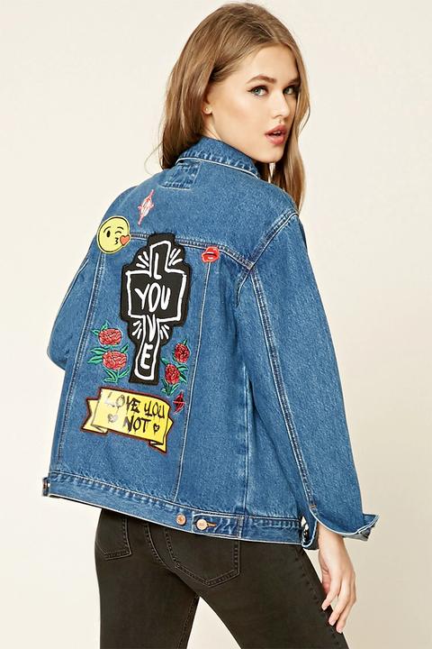Love You Patched Denim Jacket