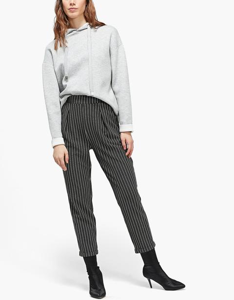 Karottenhose Aus Strick Graumeliert
