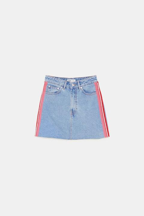 Minifalda Denim Bandas Laterales