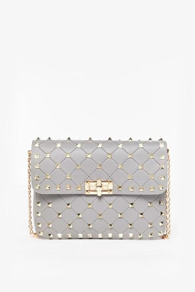 Tillie Grey Studded Cross Body Bag