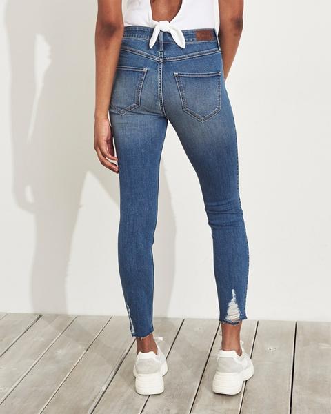high rise crop super skinny jeans hollister
