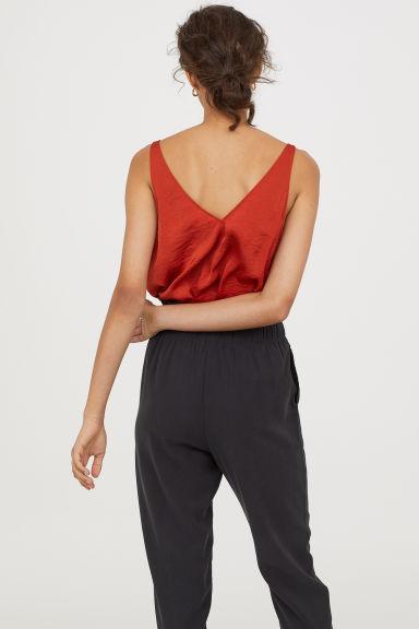 V-neck Satin Strappy Top