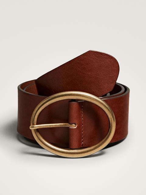 Ceinture En Cuir À Boucle Ovale