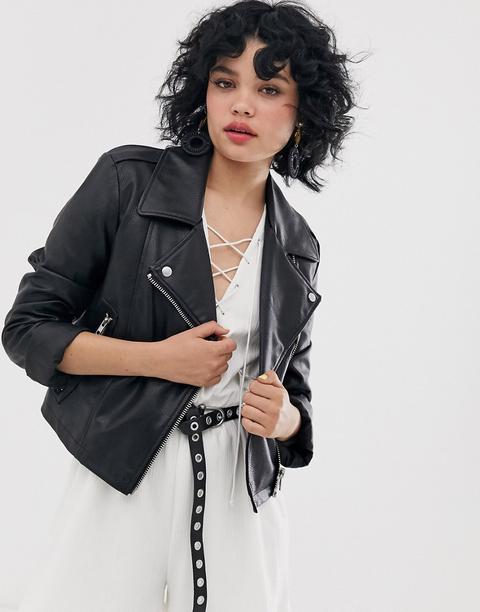 Asos Design - Ultimate - Blouson Style Motard En Similicuir-noir