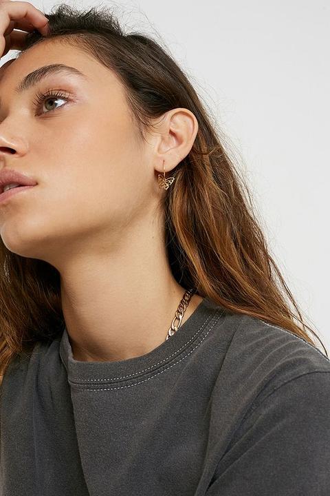 Bri mini butterfly charm hoop earring online