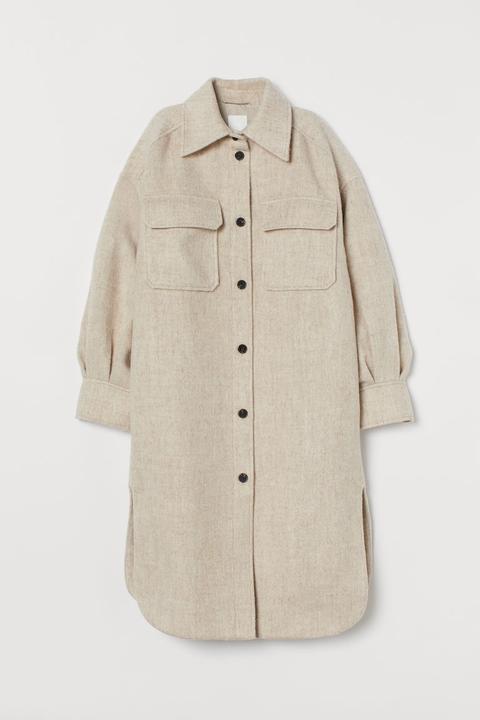 Long Shirt Jacket - Beige