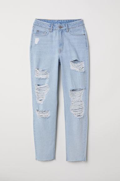 H & M - Джинсы Slim Mom Trashed - Blue