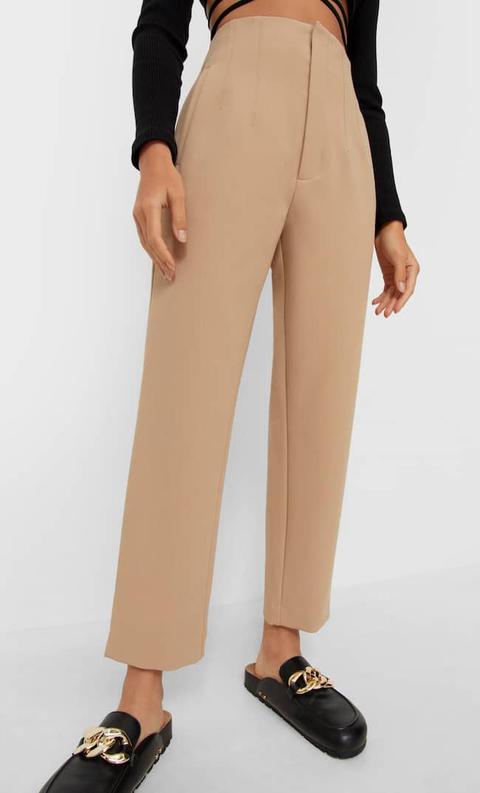 Stradivarius Pantalon Habillé À Pinces Pierre 36