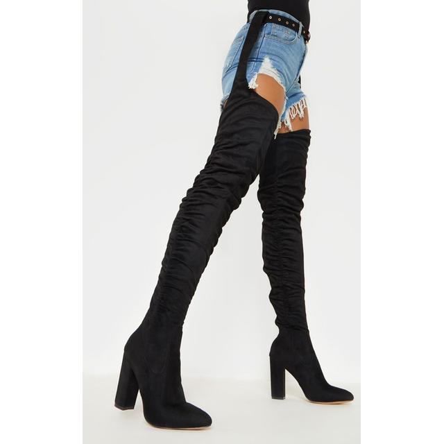 belted thigh high boots