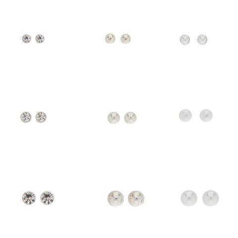 9 Pack Graduated Stud Earrings