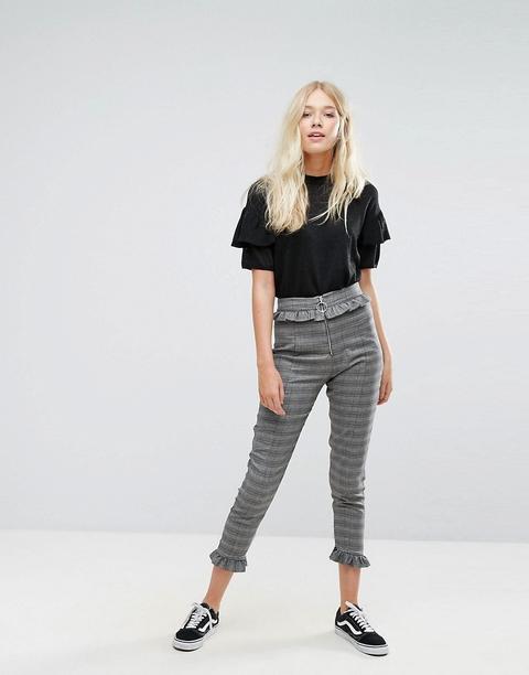 Bershka - Pantaloni Sartoriali A Quadri Pied De Poule - Multicolore