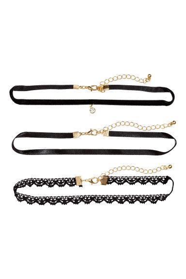 H & M - Choker, 3 Pz - Nero