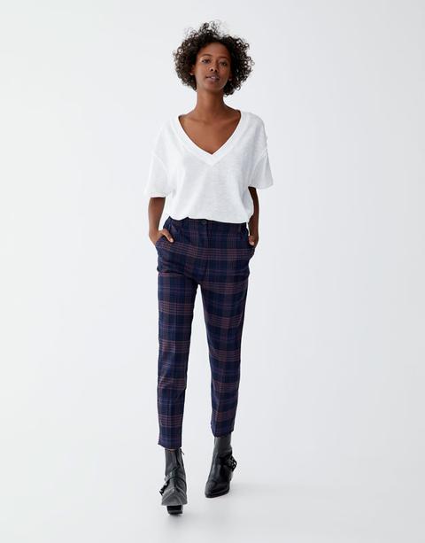 Karierte Hose Im Tapered-fit