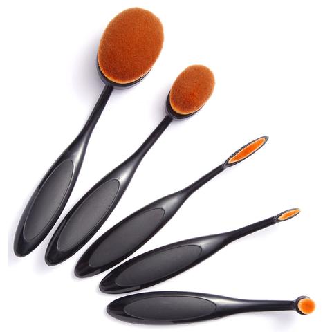 Pennelli Di Trucco Ovale 5pcs - Nero
