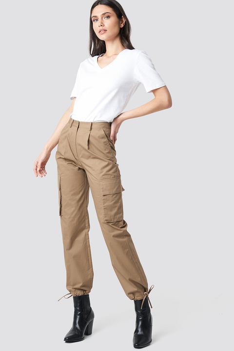 Cargo Wide Leg Pants Beige