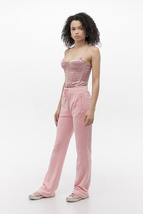 Juicy Couture Uo Exclusive Pink Flare Joggers - Pink M At Urban Outfitters