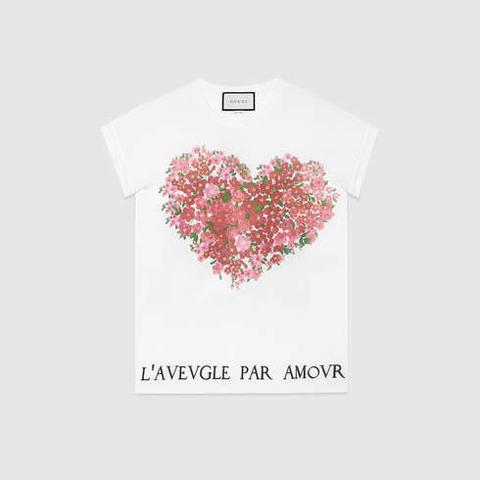 T-shirt In Cotone Con Stampa Floreale