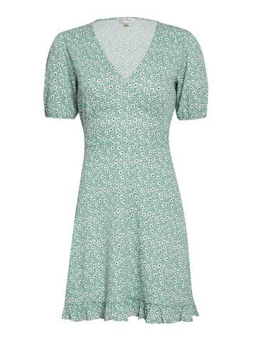 Womens Sage Green Fit And Flare Dress, Pale Green